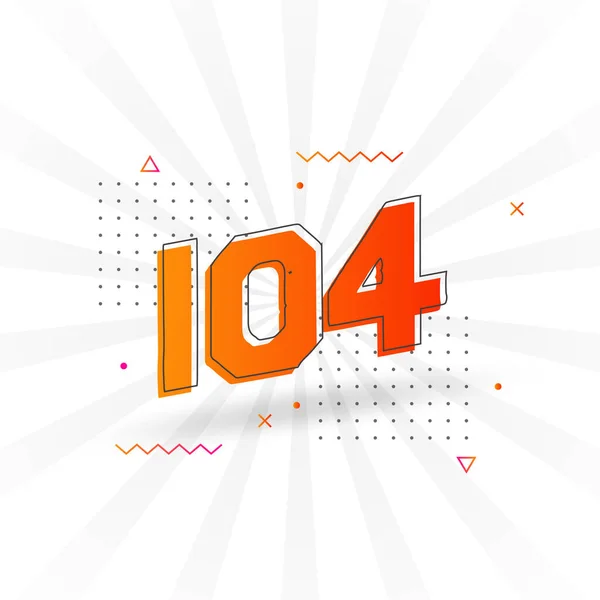 104 Αριθμητική Διανυσματική Γραμματοσειρά Αριθμός 104 Διακοσμητικό Στοιχείο Διάνυσμα Απόθεμα — Διανυσματικό Αρχείο