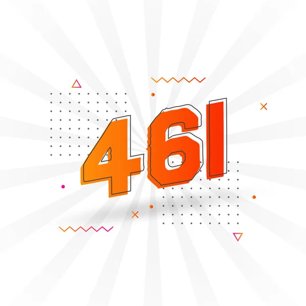 461 Αριθμητική Διανυσματική Γραμματοσειρά Αριθμός 461 Διακοσμητικό Στοιχείο Διάνυσμα Απόθεμα — Διανυσματικό Αρχείο