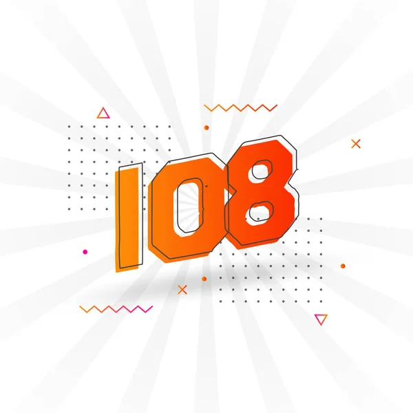 108 Numeri Alfabeto Dei Caratteri Vettoriali Numero 108 Con Elemento — Vettoriale Stock