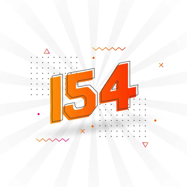 154 Numeri Alfabeto Dei Caratteri Vettoriali Numero 154 Con Elemento — Vettoriale Stock
