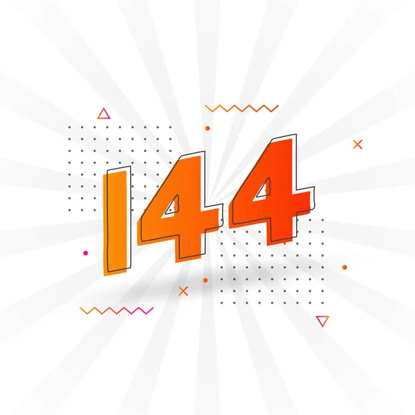 144 Alphabet Polices Vectorielles Numériques Numéro 144 Avec Élément Décoratif — Image vectorielle