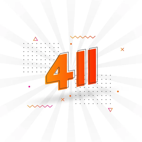 411 Числовий Векторний Шрифт Номер 411 Вектором Декоративного Елемента — стоковий вектор