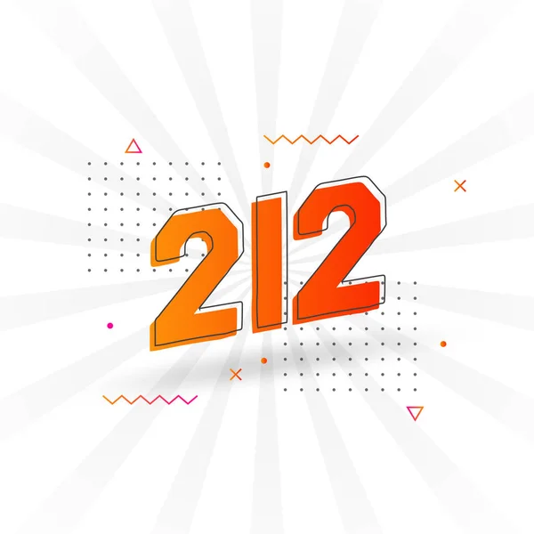 212 Zahlenvektorschrift Alphabet Nummer 212 Mit Dekorativem Elementstockvektor — Stockvektor
