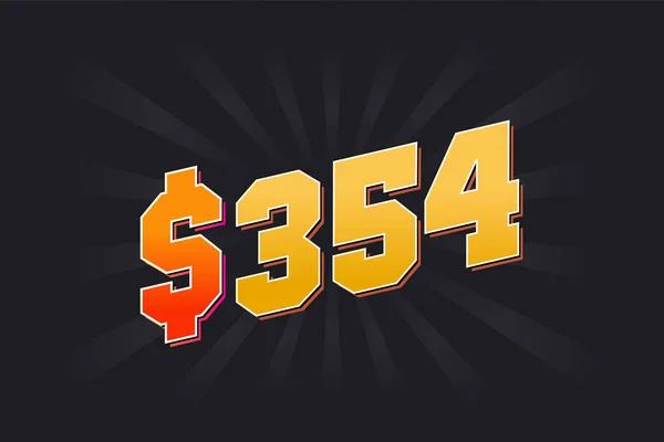 354 Dollar American Money Vector Text Symbol 354 Usd Вектор — стоковий вектор