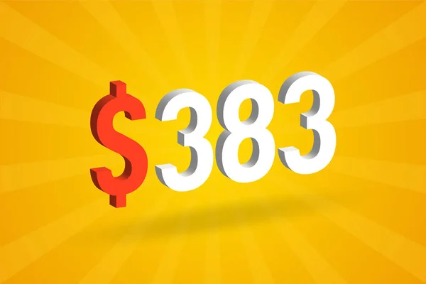 390 000 Textový Symbol 383 Spojené Státy Dollar Žlutým Pozadím — Stockový vektor