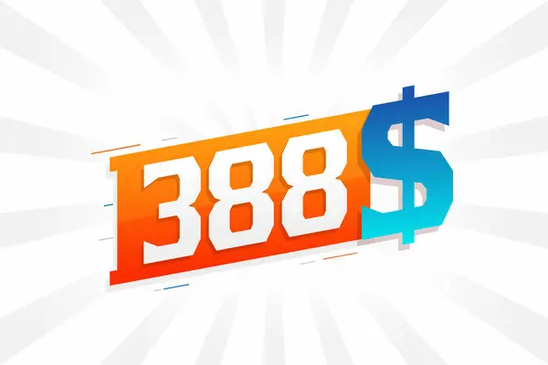 388 Dollar Currency Vector Text Symbol 499 000 Spojené Státy — Stockový vektor