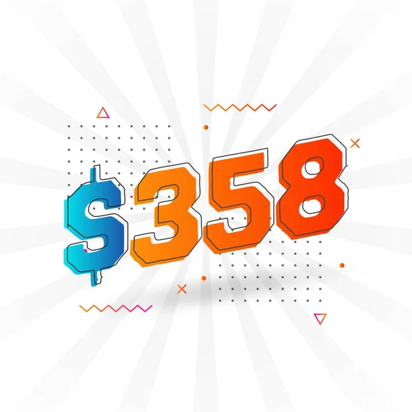 358 Dollar Currency Vector Text Symbol 358 Usd United States — Stock Vector