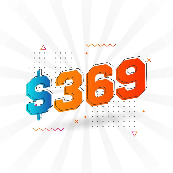 369 Dollar Currency Vector Text Symbol 369 Usd United States — Stock Vector