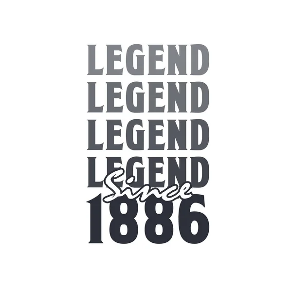 Legenda Sejak 1886 Lahir Pada 1886 Desain Ulang Tahun - Stok Vektor