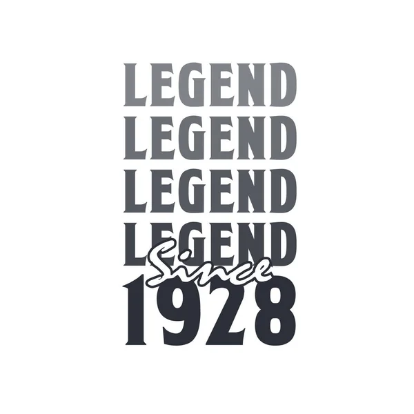 Legenda Desde 1928 Nascido 1928 Projeto Aniversário — Vetor de Stock
