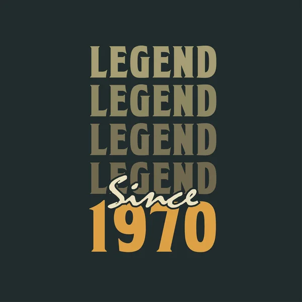 Legend 1970 Vintage 1970 Birthday Celebration Design — Stock Vector