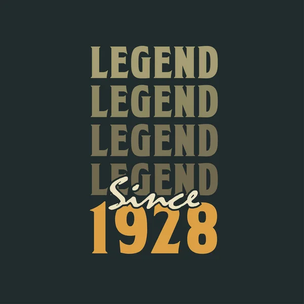 Legenda Sejak 1928 Vintage 1928 Desain Perayaan Ulang Tahun - Stok Vektor