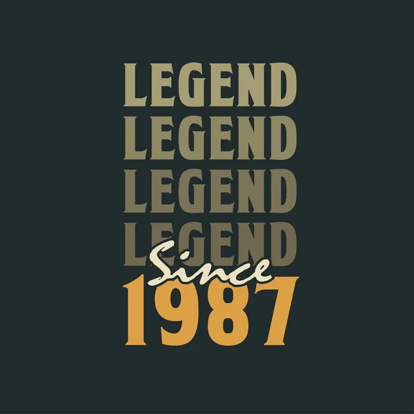 Legend Siden 1987 Vintage 1987 Fødselsdag Design – Stock-vektor