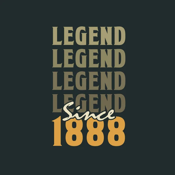 Legenda Sejak 1888 Vintage 1888 Desain Perayaan Ulang Tahun - Stok Vektor