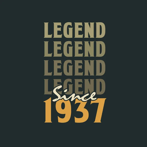 Legend 1937 Vintage 1937 Birthday Celebration Design — Stock Vector