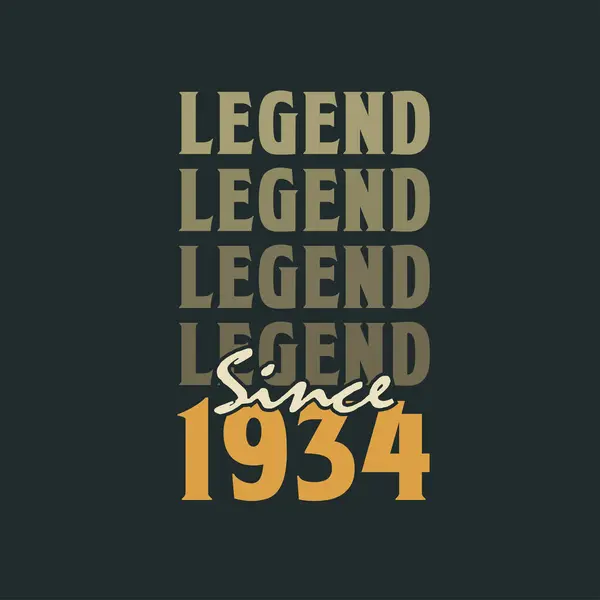 Legend 1934 Vintage 1934 Birthday Celebration Design — Stock Vector