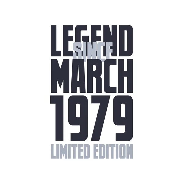 Legenda Marca 1979 Urodziny Uroczystości Cytat Typografia Projekt Koszulki — Wektor stockowy