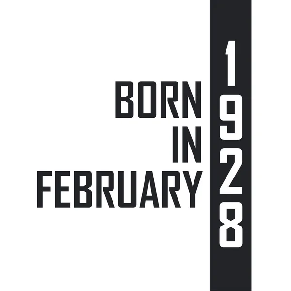 Şubat 1928 Doğumlu Şubat 1928 Doğanlar Için Doğum Günü Kutlaması — Stok Vektör