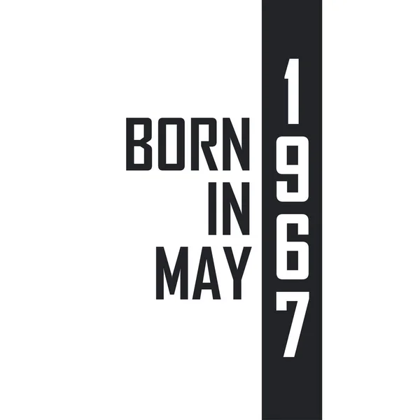Mayıs 1967 Doğumlu Mayıs 1967 Doğanlar Için Doğum Günü Kutlaması — Stok Vektör