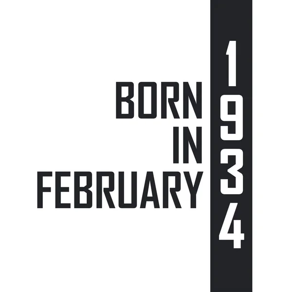 Şubat 1934 Doğumlu Şubat 1934 Doğanlar Için Doğum Günü Kutlaması — Stok Vektör