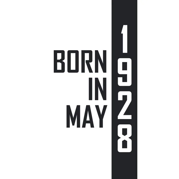 Mayıs 1928 Doğumlu Mayıs 1928 Doğanlar Için Doğum Günü Kutlaması — Stok Vektör