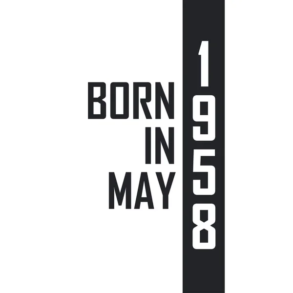 Mayıs 1958 Doğumlu Mayıs 1958 Doğanlar Için Doğum Günü Kutlaması — Stok Vektör