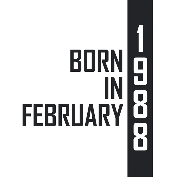 Şubat 1988 Doğumlu Şubat 1988 Doğanlar Için Doğum Günü Kutlaması — Stok Vektör