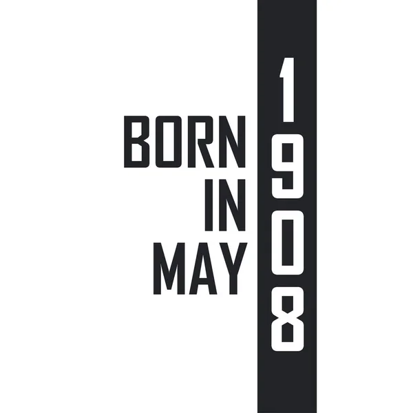Født Maj 1908 Fødselsdagsfest Dem Født Maj 1908 – Stock-vektor