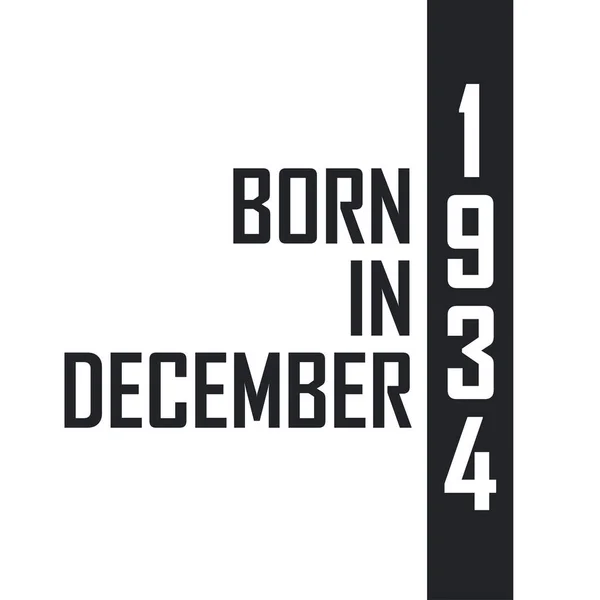 Aralık 1934 Doğumlu Aralık 1934 Doğanlar Için Doğum Günü Kutlaması — Stok Vektör