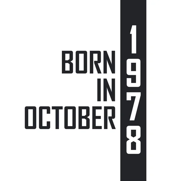 Ekim 1978 Doğdu — Stok Vektör
