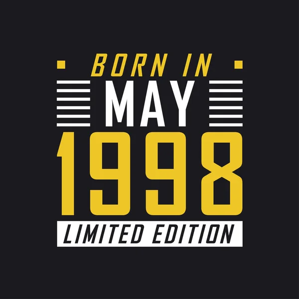 Родился Мае 1998 Года Limited Edition Футболка Лимитом 1998 Год — стоковый вектор
