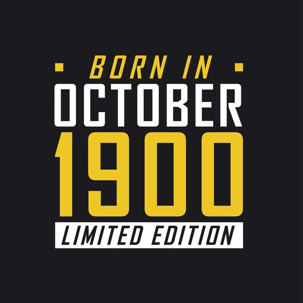 Nato Nell Ottobre 1900 Edizione Limitata Tshirt Edizione Limitata 1900 — Vettoriale Stock