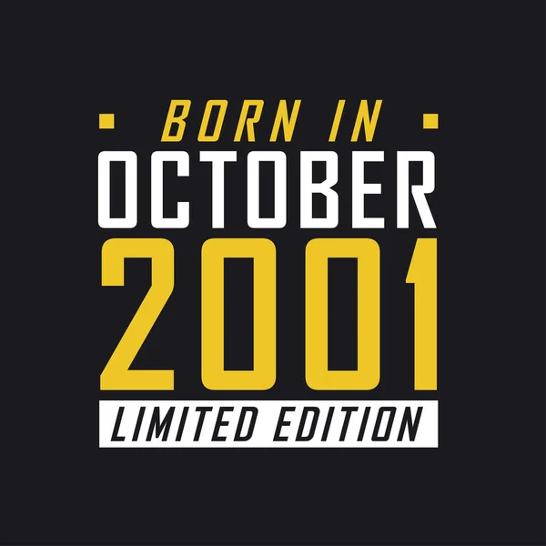 2001年10月生まれ 2001年限定Tシャツ — ストックベクタ