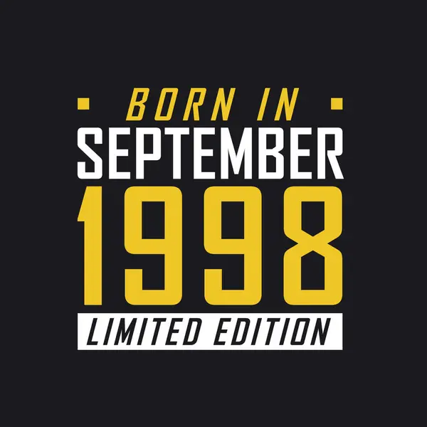 Eylül 1998 Doğumlu Limited Edition 1998 Sürüm Tişörtü — Stok Vektör