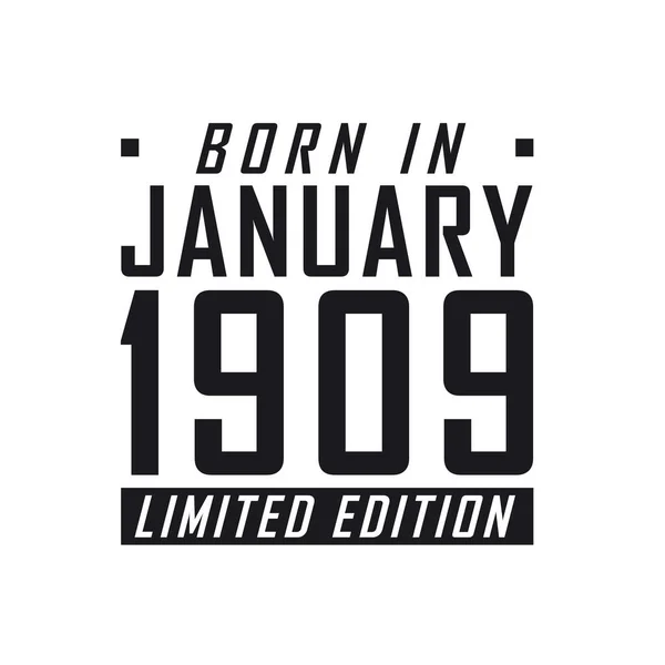 1909年1月出生 限量版 1909年1月出生的人的生日庆祝活动 — 图库矢量图片