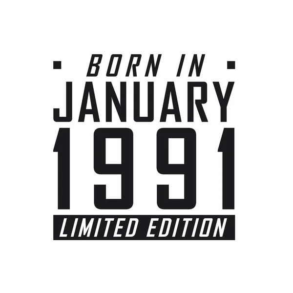 1991年1月限定発売 平成3年1月生まれの者の誕生日 — ストックベクタ