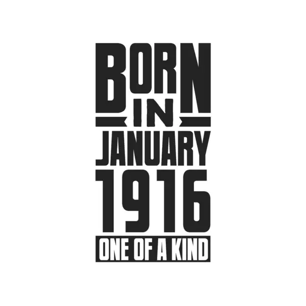 Γεννημένος Τον Ιανουάριο Του 1916 Μοναδικός Σχέδια Γενεθλίων Για Τον — Διανυσματικό Αρχείο