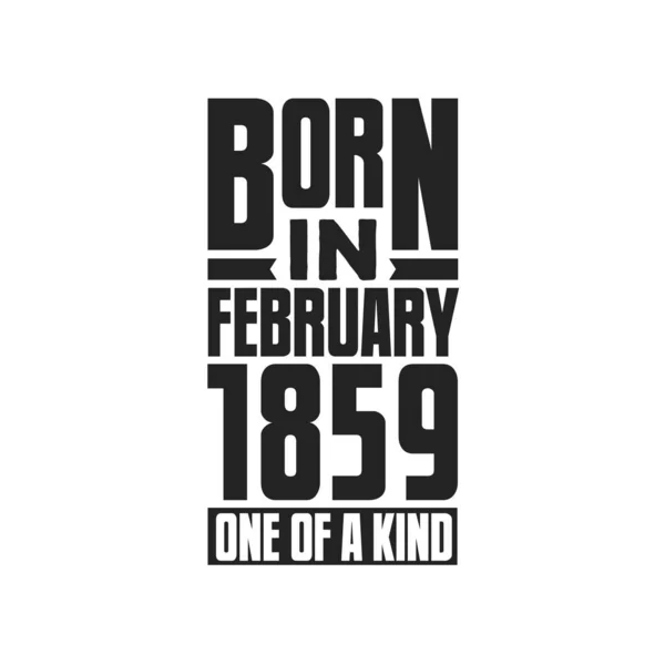 Şubat 1859 Doğmuş Türünün Tek Örneği Şubat 1859 Için Doğum — Stok Vektör