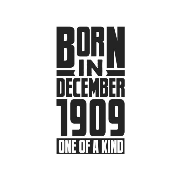 1909年12月生まれ 1909年12月の誕生日の引用デザイン — ストックベクタ