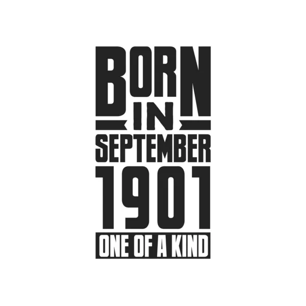 Eylül 1901 Doğmuş Türünün Tek Örneği Eylül 1901 Için Doğum — Stok Vektör