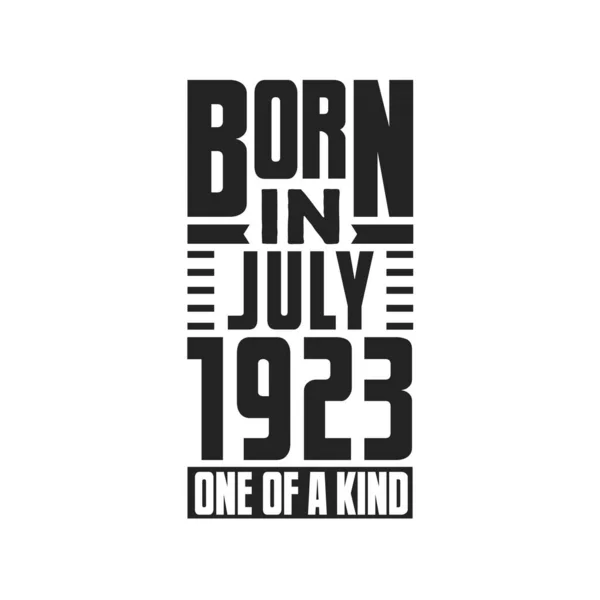 Temmuz 1923 Doğumlu Türünün Tek Örneği Temmuz 1923 Için Doğum — Stok Vektör