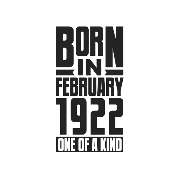 Γεννήθηκε Τον Φεβρουάριο Του 1922 Σχέδια Γενεθλίων Για Τον Φεβρουάριο — Διανυσματικό Αρχείο
