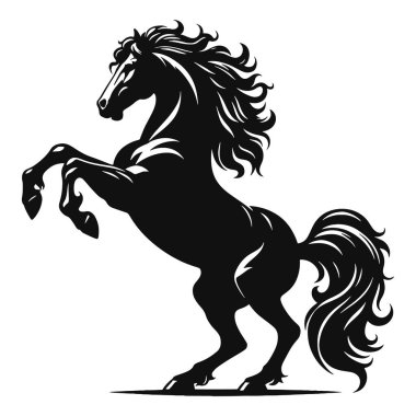 Dinamik hayvan çiftliği markalaşması ve Vahşi Batı temaları için at silueti siyah vektörü