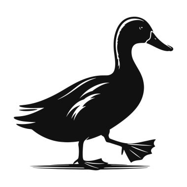 Yaban Hayatı, Kuş Sanatı ve Hayvan Kesimi Dosya Tasarımı Projeleri için Yürüyen Ördek Kara Vektörü