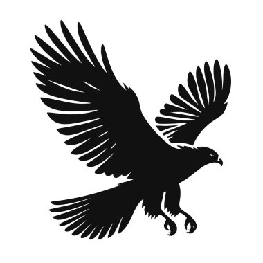 Yırtıcı kuş için uçan şahin silueti kara vektör vahşi yaşam grafikleri ve doğa tasarımı