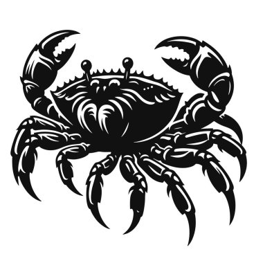 Yanlamasına yürüyen yengeç silueti, sahil sanatı deniz tasarımları ve sahil klipleri için siyah vektörü yükseltti.