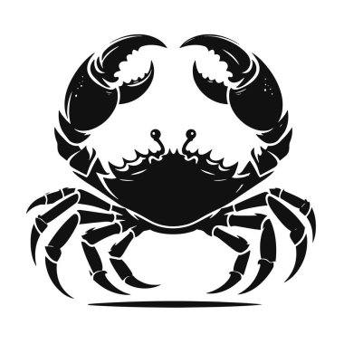 Yürüyen Yanlamasına Yengeç Silueti Yükseltilmiş Pençeler Plaj Sanatı, Deniz Grafikleri ve Kıyı Zirvesi için Kara Vektör