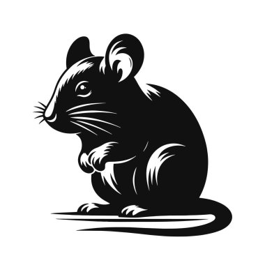 Oturan farenin siyah vektör silueti. Küçük hayvan kliması ve vahşi yaşam için tasarlanmış.