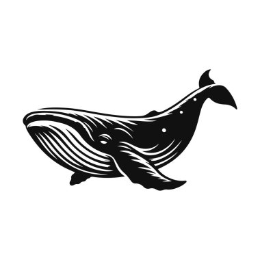 Sudaki doğa grafikleri ve okyanus yaban hayatı sanatı için yüzen siyah vektör.