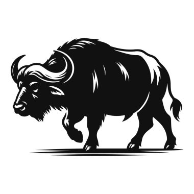 Amerikan düzlükleri için yürüyen bufalo silueti siyah vektör tasarım ve doğal yaşam grafikleri